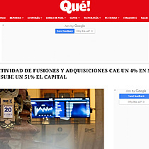 LA ACTIVIDAD DE FUSIONES Y ADQUISICIONES CAE UN 4% EN MAYO, PERO SUBE UN 51% EL CAPITAL